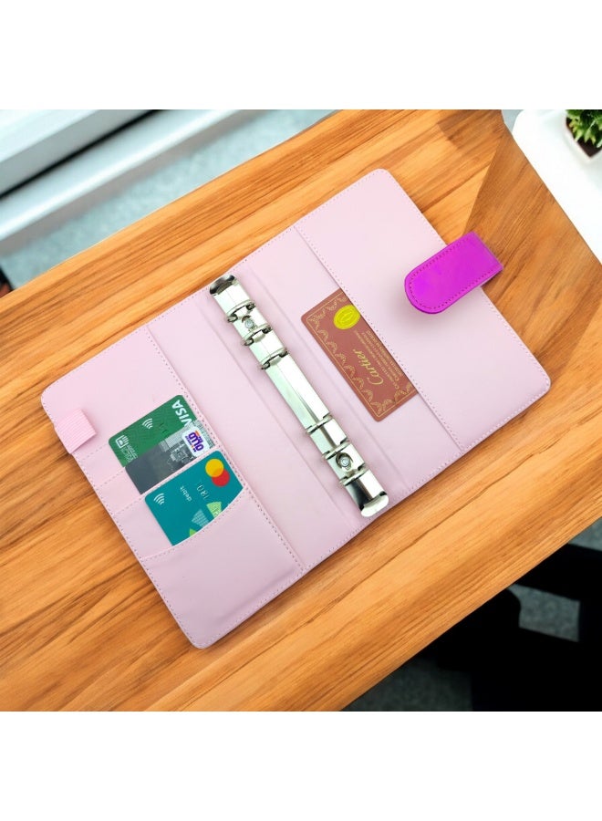 Faux leather wallet, money pouch, budget and notepad with card slots, cash and money compartment - A6 - Image 3